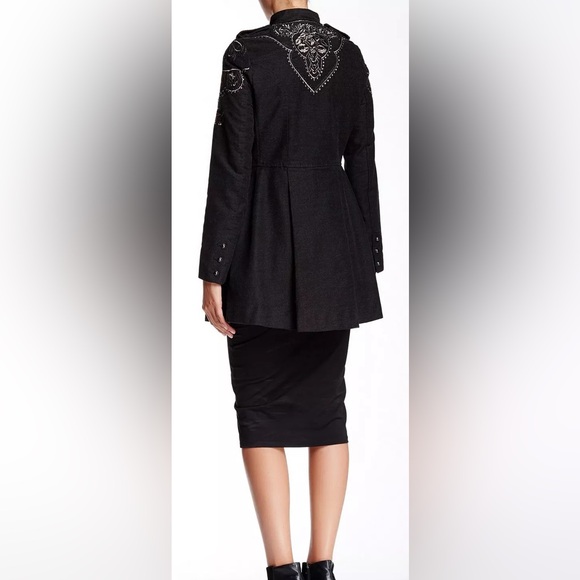 Free People Sargent Zip-up Long Sleeve Embroidered Coat - Picture 10 of 17